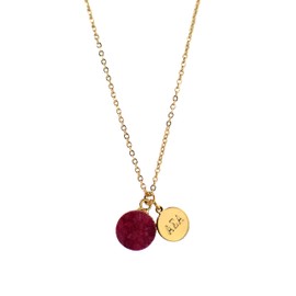 Sorority Shop ASA Necklace - Alpha Sigma Alpha Red Druzy Gemstone Necklace With Engraved Pendant – 14K Gold Dipped Jewelry with Red Gemstone – Sorority Gift, Charm Paraphernalia