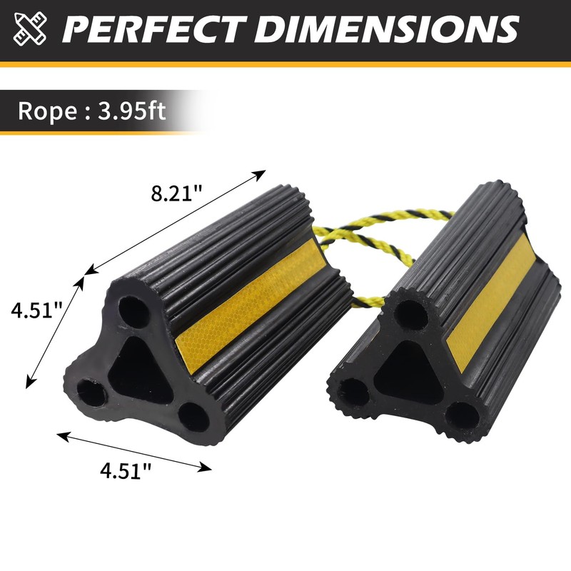 WECARLLE Wheel Chocks for RV Trailer [1pair/2pack with Rope] Camper