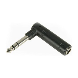 CableStop® 6.35mm STEREO 1/4" Jack Male Plug to Female Socket Right Angle Adapter 90 Degrees (Each)