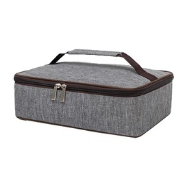 AZNABLE Delivery Bag, Thermal Bag, Outdoor, Lunch Box, Picnic, Large Capacity, 11.0 x 7.9 x 3.1 inches (28 x 20 x 8 cm) (Gray)