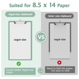 Macroclo Legal Size Clipboard, Green Plastic 8.5 x 14 Clipboards for Lawers, Low Profile Clip, Large Clipboard, Hanging Clip Board, Writing Borad, Size 9 x 15, Office & School Supplies.