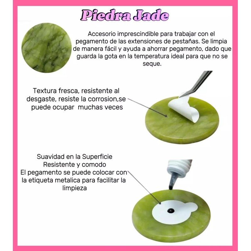 Kit 1 Piedra Jade+ 150 Etiquetas Metalicas+21 Pares De Parche