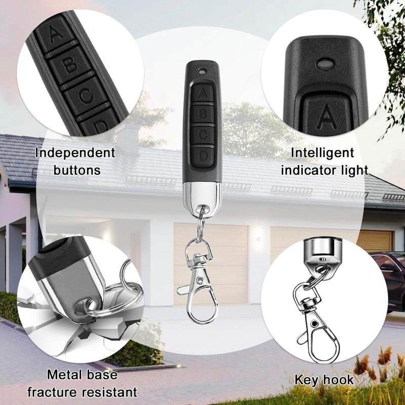 433MHz Universal Garage Door Remote Control - 4-in-1 Wireless Cloning