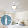 Socket Fan Light with 6 Blades, 3 Color Dimmable &