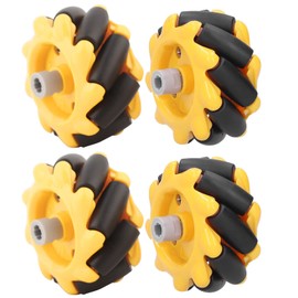 Eujgoov Mecanum Wheel, 48 mm Omnidirectional Wheel, Smart Robot Car Accessories, DIY Toy Components (2 Pairs)
