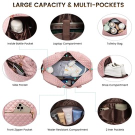 LOVEVOOK Travel Duffle Bag, Weekender Bags for Women with Shoe Compartment, Carry on Overnignt Bag with Laptop Compartment, Yoga Gym Duffel Bag with Toiletry Bag, Hospital Bag for Labor and Delivery