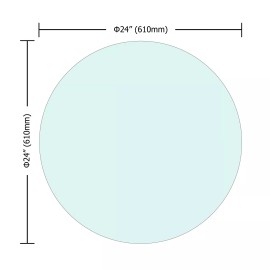 unbranded 24 Round Tempered Glass Table Top, 1/4 Thick, Flat Polished Edge - Fits.