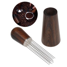 MATTJIASPOP Agitador de Café Espresso WDT,Herramientas de Distribución de Espresso,8 Agujas Herramienta de Agitación de Café de 0,35mm,Dispensador de Agujas de Café de Acero Inoxidable 304 con Soporte