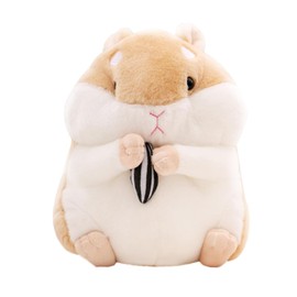 NUOBESTY Stuffed Hamster Doll Simulation Plush Hamster Toy Cute Cartoon Plush Hamster for Home Decor(Brown)