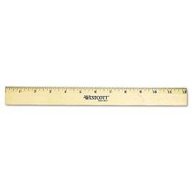 Westcott 05011 Beveled Edge Wooden Ruler, 12 Inch