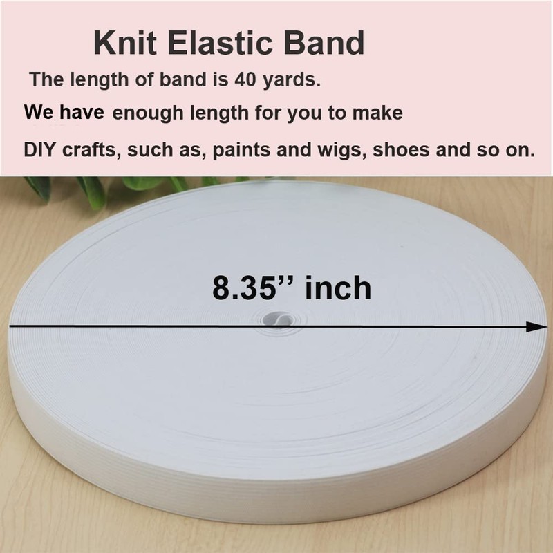 White Knit Elastic Band for Sewing 3/4 inch 40 Yards