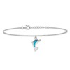 Sonia Jewels Real 925 Sterling Silver Created Blue Opal Dolphin