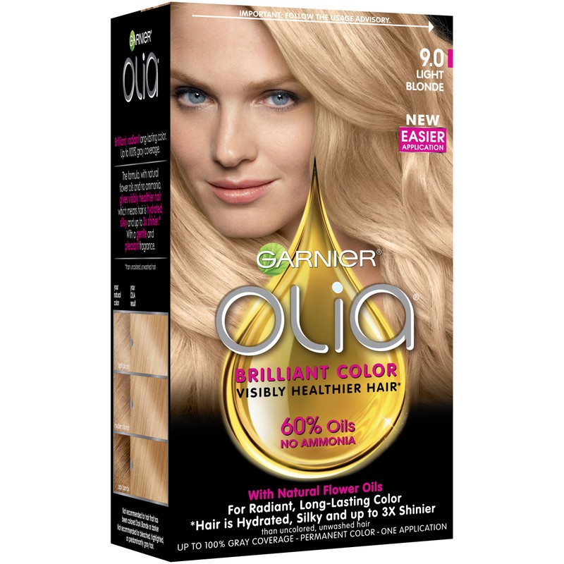 Garnier Olia Ammonia-Free Brilliant Color Oil-Rich Permanent Hair Color, 9.0