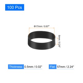 QUARKZMAN 100 Stück Gummibänder, 17x6mm Gummibänder Ringe Kabelbinder Starke Elastische Bänder Rutschfest für Kabelumwicklung Taschenverpackungen, Schwarz