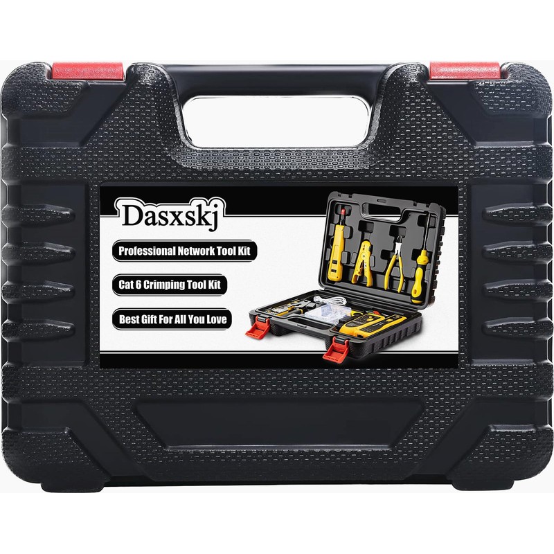 Dasxskj Pass Through RJ45 Crimp Tool Kit, Network Tool Kit,