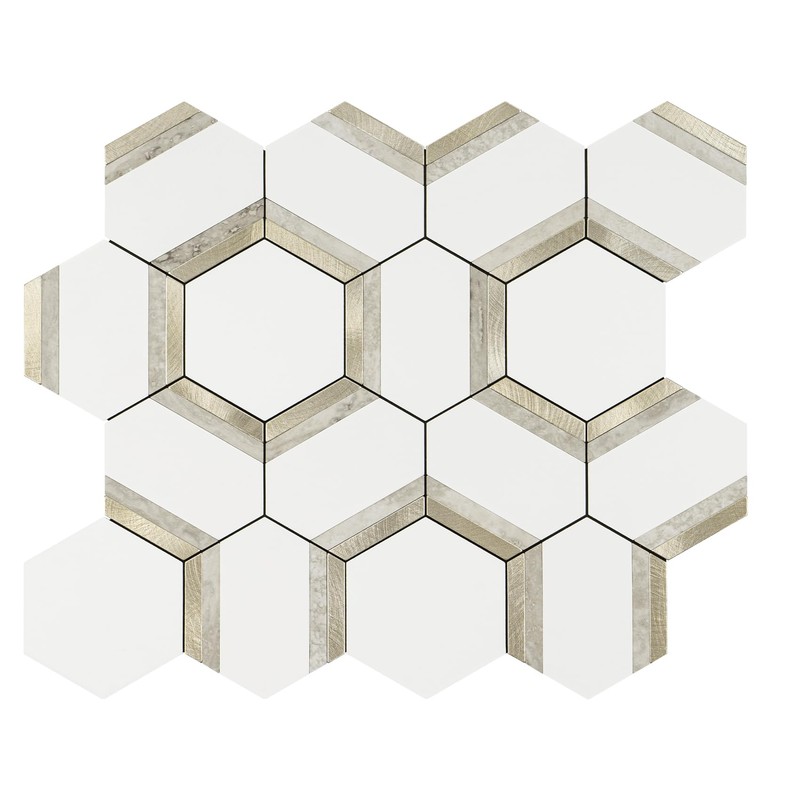 STICKGOO 10 Sheets Peel and Stick Backsplash, White PVC Mixed
