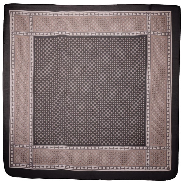 Wuliim 27" Silk Like Square Scarf - Black, Satin Head