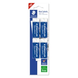 Staedtler Mars Plastic 526 50 Blister Pack of 4 Pencil Erasers