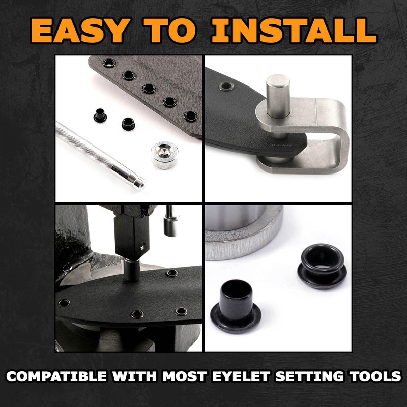 [100 Pack] HolsterSmith Black Coated Eyelets - (#8-9 Length) -