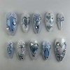 Almond Press On Nails Medium Fake Nails Heart Bow With