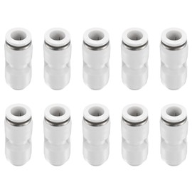 sourcing map 10pcs Push to Connect Fittings 5/16" OD x 5/32" OD Straight Pneumatic Connector Zinc Alloy Quick Connect Union Two-Way Fittings for Semi Truck Trailers Air Brake System, White