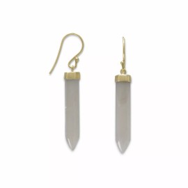 Unbranded Gold-plated Sterling Silver Spike Pencil Cut Gray Moonstone Earrings