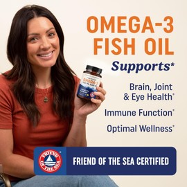 Triple Strength Omega 3 Fish Oil | 120 Softgels | 3600 mg Fish Oil | Over 2100mg of Omega-3 Fatty Acids | Heart and Cognitive Support | 1300mg EPA + 860mg DHA | Premium Wild Caught, Burpless | 120ct