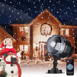 LED Snowfall Lights, LED Projector Snow Falling Lights for Garden, Snowflake Rotating LED Light