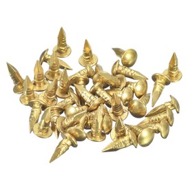 QUARKZMAN Pack of 40 Brass Nails 2.8 mm x 10 mm (DxL) Tiny Brass Nails Hardware Nails Small Nails for Wood DIY Decorative Boxes Household Accessories Brass Clay