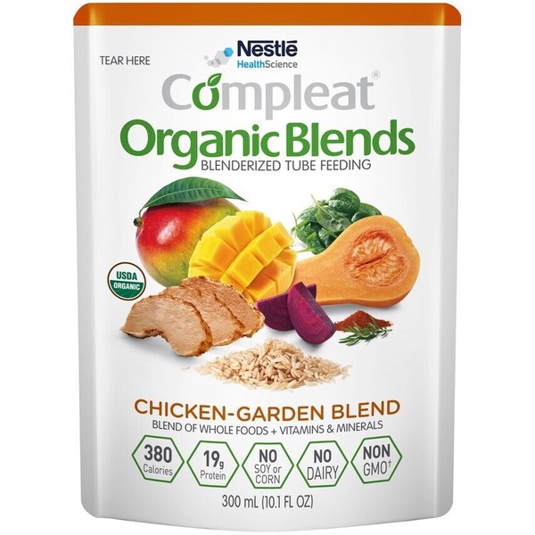 Compleat Organic Blends Blenderized Tube Feeding Chicken Garden Blend –Pack of 6