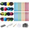 centaur 2025 Newest Dart Accessories Kit,48 Dart Flights+24 Aluminium Shafts+Sharpener+Dart