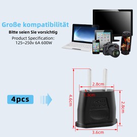 4 Pieces Travel Adapter Plug, EU to US Adapter, USA Germany Plug, Travel Plug USA for USA, China, Colombia, Japan, Canada, Mexico, Canada, Mexico