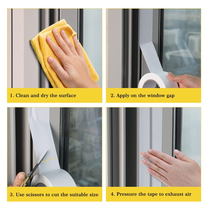 fowong Window Weather Stripping Tape, White Window Insulation for Winter