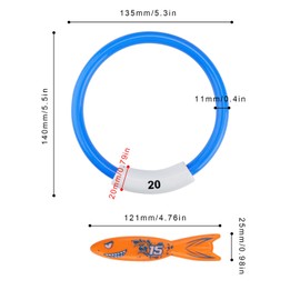 HERKINDNESS 8 Piece Diving Toy, Digital Diving Ring, Quick Submersible Swimming Pool Toy, Diving Ring Set for Diving Training, Pool Parties and Daily Entertainment