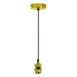 Single E27 Bright Gold Rose Vintage Lighting Pendant 1.8m Cable [1.8 metres]