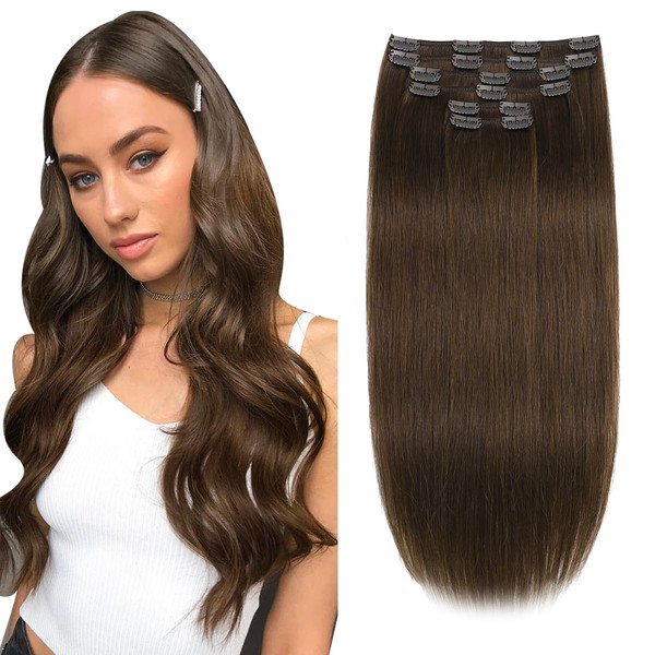 XDhair 22 Inch Clip in Hair Extensions Human Hair 120g