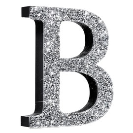 Qunclay 5.7 Inch Crystal Diamond Letters Shiny Letters Decor Hanging Letters with Screws and Hooks Rhinestone Diamond Decorations House Warming Gifts for Wall Bedroom Office Door(Letter B)