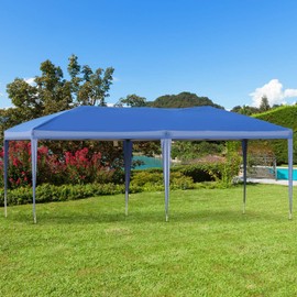 Outsunny 10' x 20' Pop Up Canopy Tent, Heavy Duty Tents for Parties, Outdoor Instant Gazebo Sun Shade Shelter with Carry Bag, for Catering, Events, Wedding, Backyard BBQ, Blue