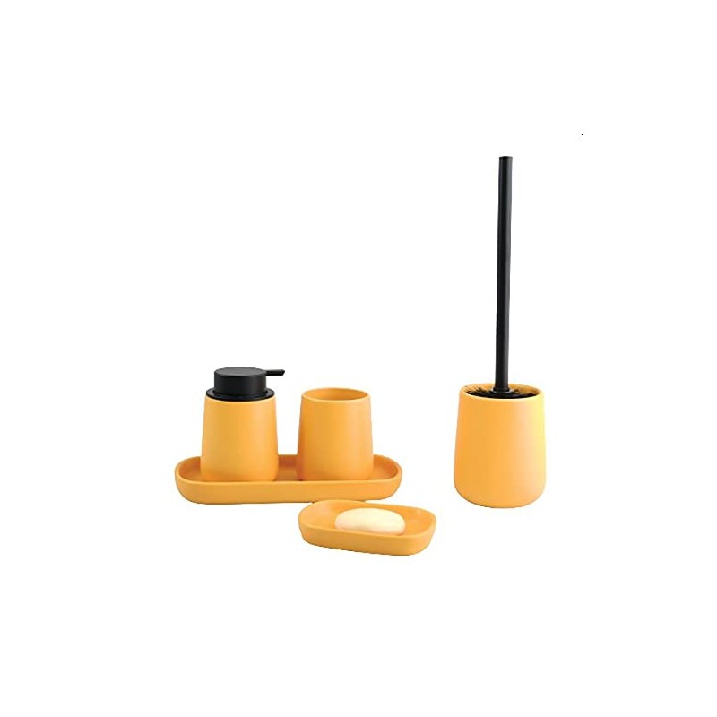 MSV Maonie Toilet Brush Toilet Brush Set Ceramic Matt Saffron