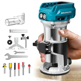 MtiolHig Cordless Compact Router Compatible with Ma-kita Battery (Bare Tool), 6 Variable Speeds Router Tool for Woodworking, 800W Fixed Base Wood Router with Trim Router Bits