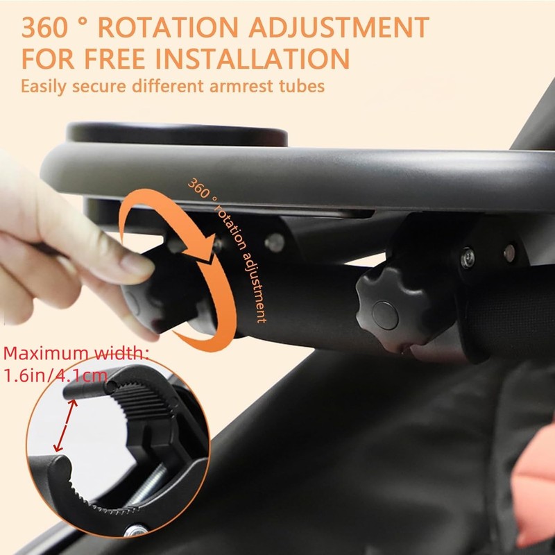 UWSTE Snack Tray Compatible with Nuna Mockingbird, Adjustable Stroller Snack