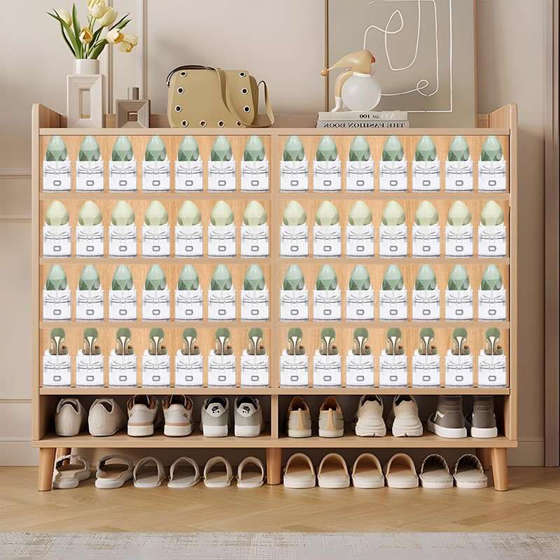 MOOKNAT Clear Shoe Slot Organizer, 24 Pack Adjustable Shoe Slots