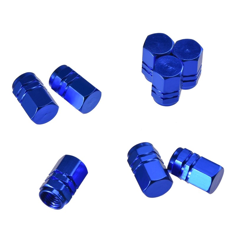 EBOOT 8 Pcs Blue Tire Stem Valve Caps Wheel Valve