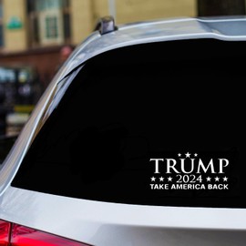 *Trump 2024 Take America Back *Sticker – Vinyl American Flag Trump Sticker for Pontoon Boat, Sport, Automobile, Jet Ski,Car, Truck, SUV, Wagon, and Van Decal for Laptop 7X 3.5 Inches White