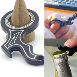 YIPUKIYI - Llavero giratorio para ansiedad, llavero de metal, llavero giratorio, juguete para hombres, mujeres y niños (color negro de lujo)