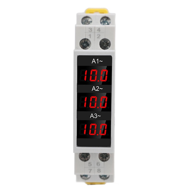Digital 3 Phase DIN Rail Ammeter, LED Digital Display High