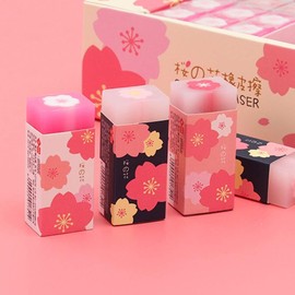 Cherry Blossom Erasers 3 Pack Pink Sakura Petal Sketch Painting Pen Correction Tool School Office Stationery Standard Pencil Erasers Erasers and Correction Products