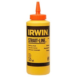 IRWIN Tools STRAIT-LINE High-Visibility Marking Chalk, 8-ounce, Orange (64905ZR), Pack of 1