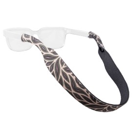 Chums Neoprene Patterns Eyewear Retainer - Durable Floating Sunglasses Sport Strap (Green Leaves)