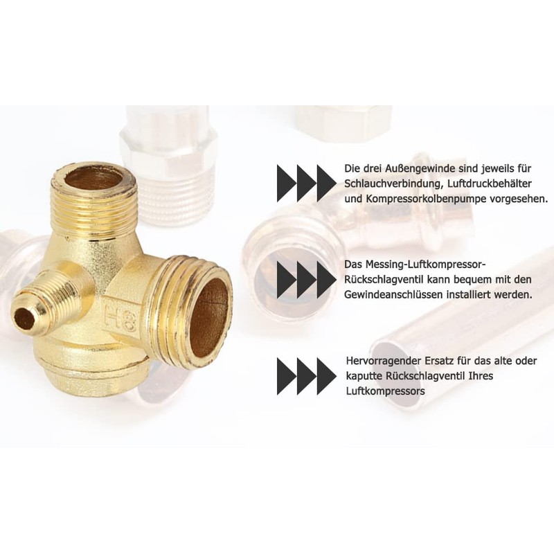 Broco 3 Way Threaded Air Compressor Check Valve Male Check